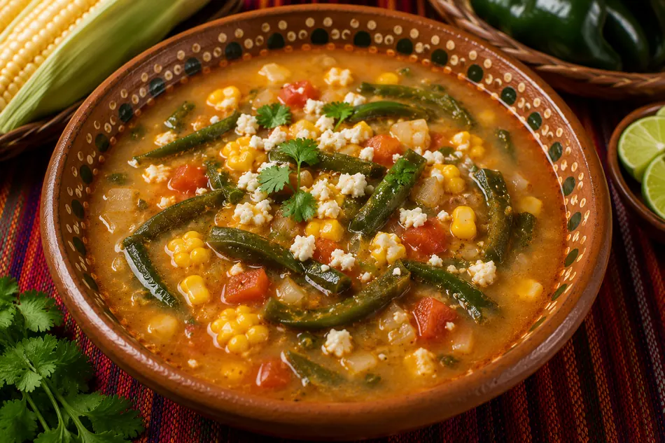 Mexican Corn Soup with Poblano Rajas