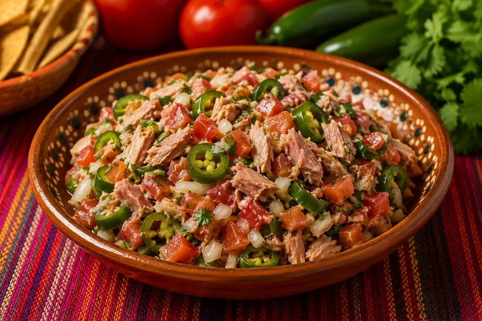 Chiles jalapeños con atún a la mexicana