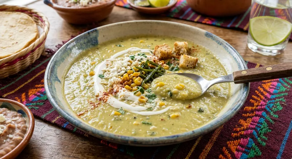 Crema de elote con poblano